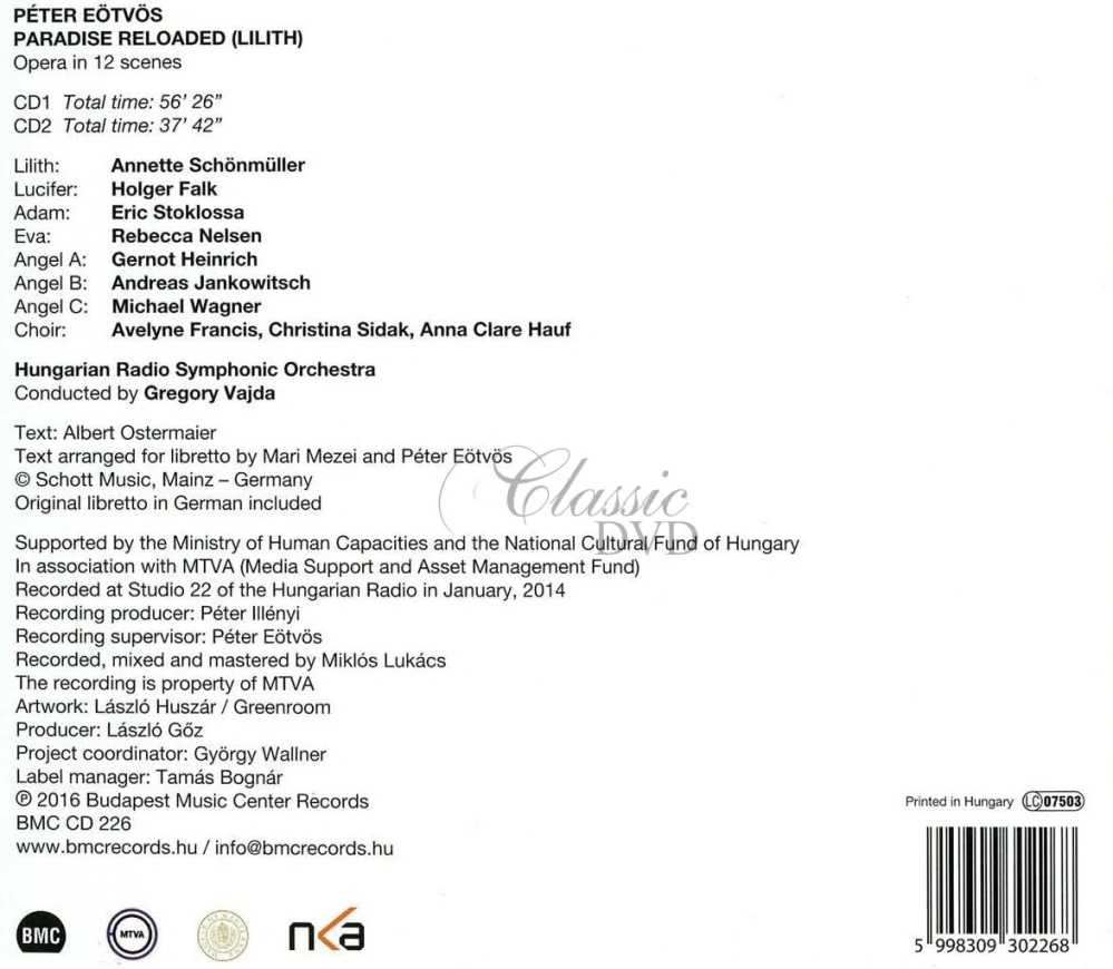 Péter Eötvös - Paradise Reloaded (Lilith) (2CD)