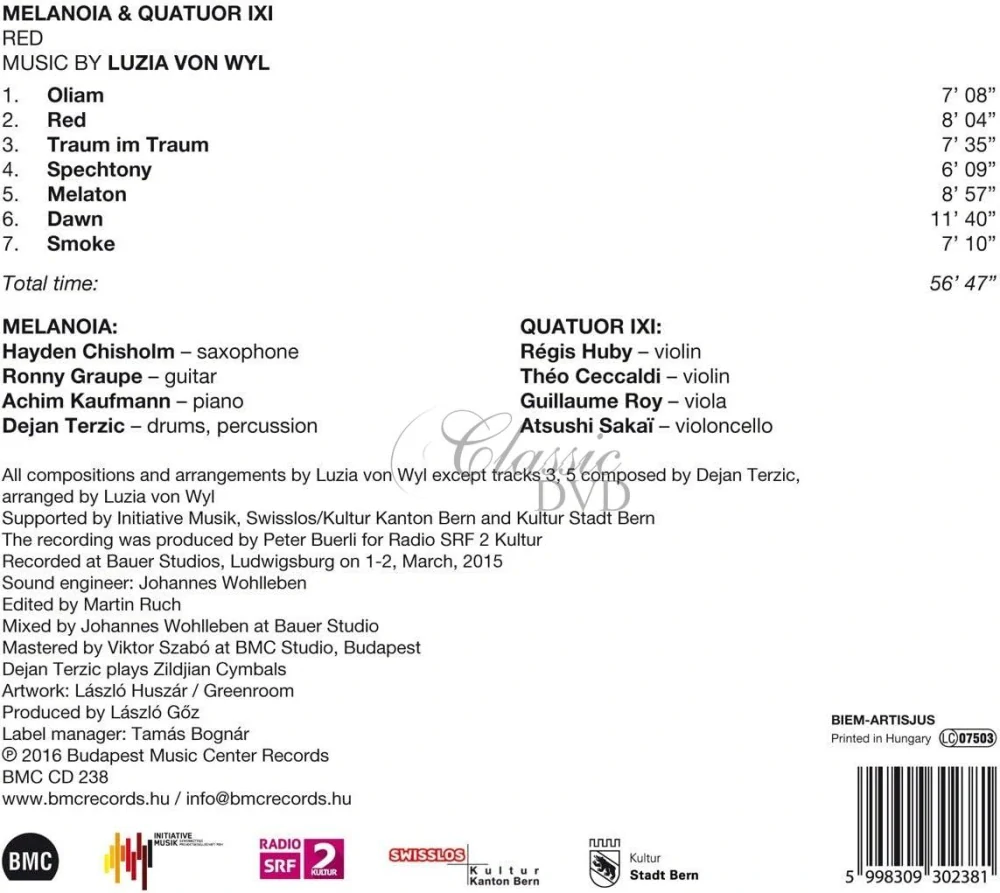 Melanoia & Quatuor IXI - Red (CD)