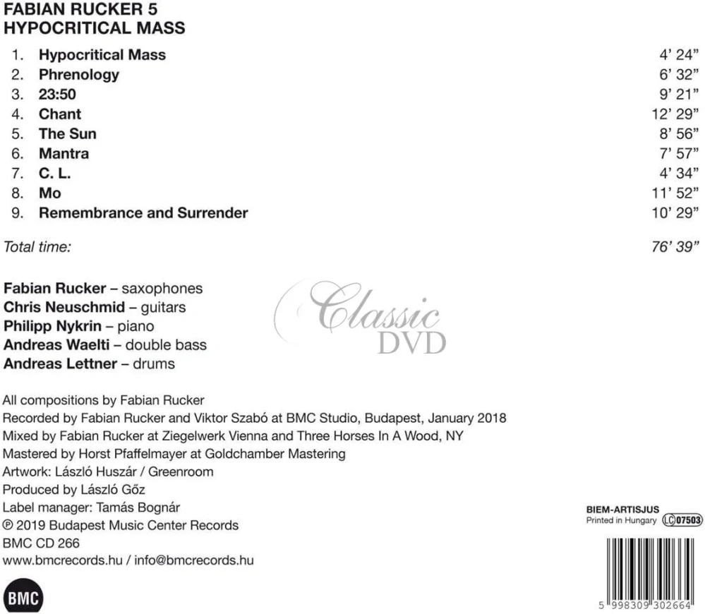 Fabian Rucker 5 - Hypocritical Mass (CD)