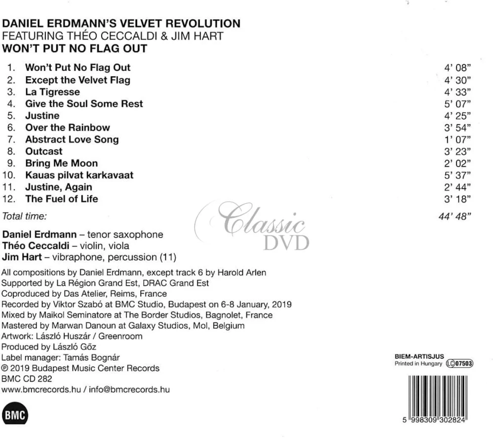 Daniel Erdmann's Velvet Revolution featuring Théo Ceccaldi & Jim Hart - Won't Put No Flag Out (CD)