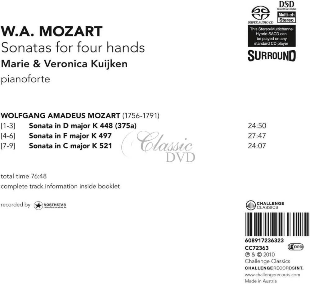 MOZART: PIANO SONATAS FOR FOUR HANDS (SACD)
