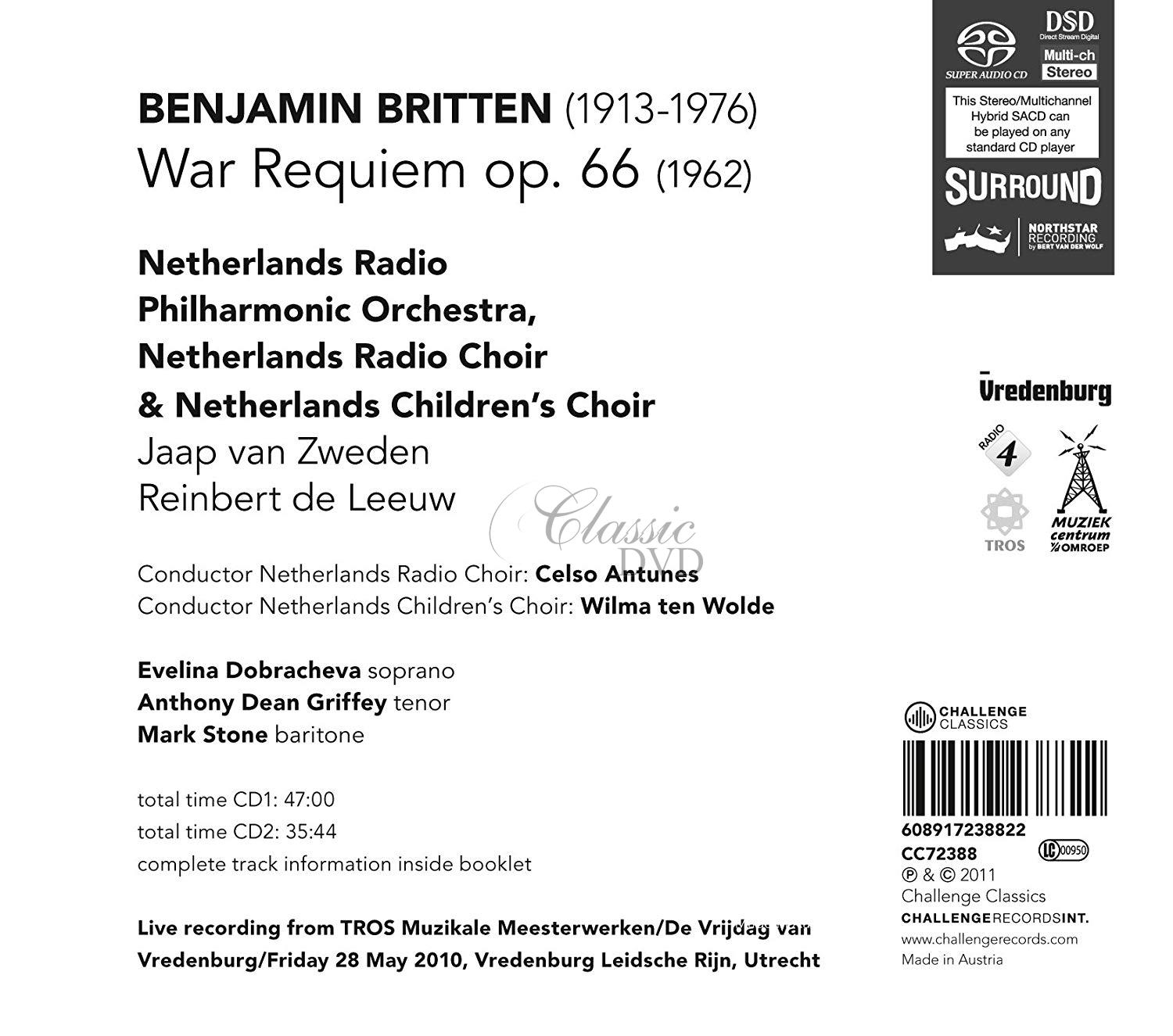 BRITTEN: WAR REQUIEM. NETHERLANDS RADIO PHILHARMONIC.JAAP VAN ZWEDEN (2SACD)
