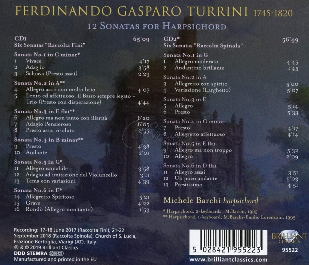 F.G. TURRINI: Sonatas for Harpsichord; Michele Barchi (2CD)