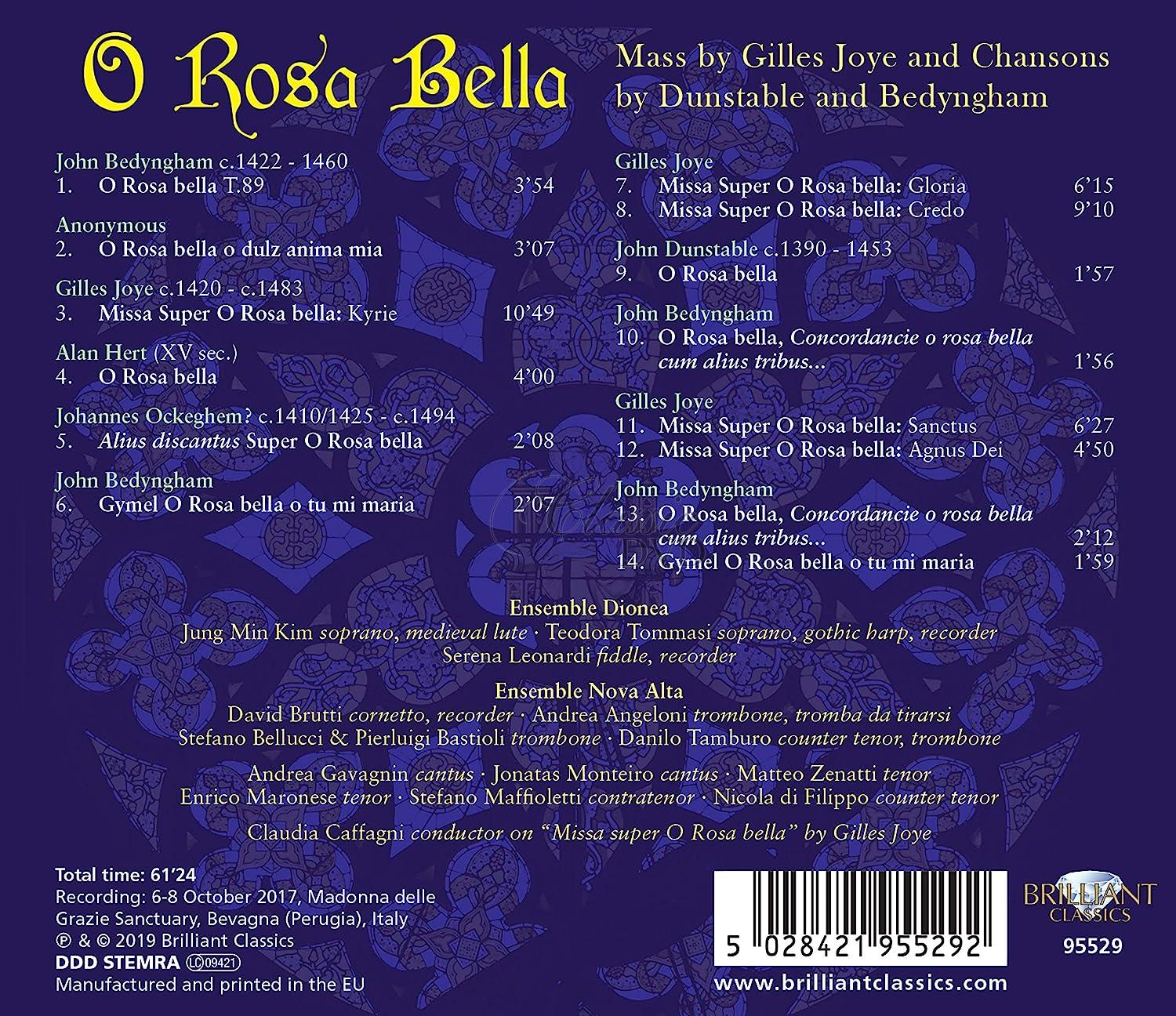 JOYE, BEDYNGHAM: O Rosa Bella; Ensemble Nova Alta, Ensemble Dionea (CD)