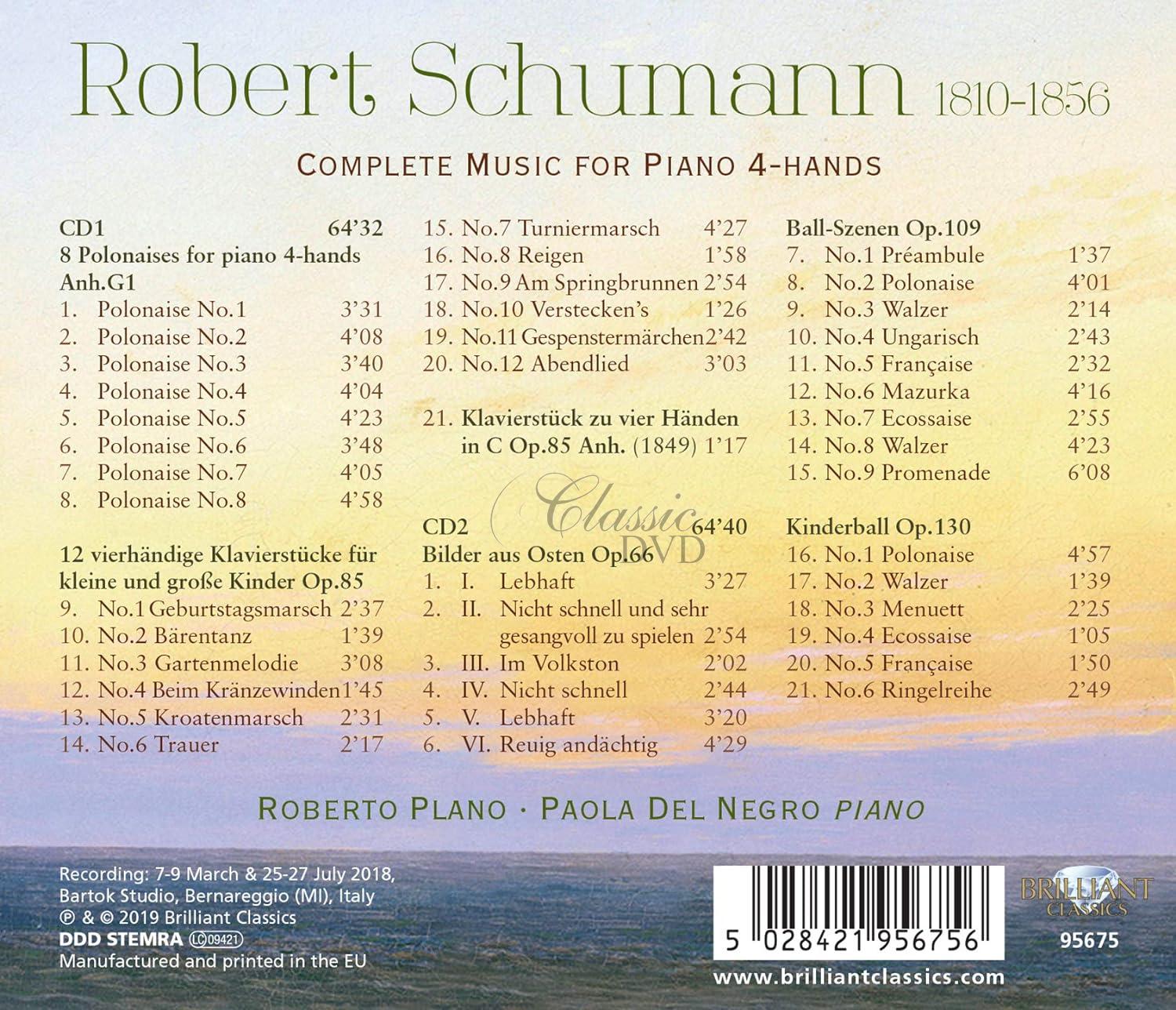 SCHUMANN: Complete Music for Piano 4-hands (2CD)