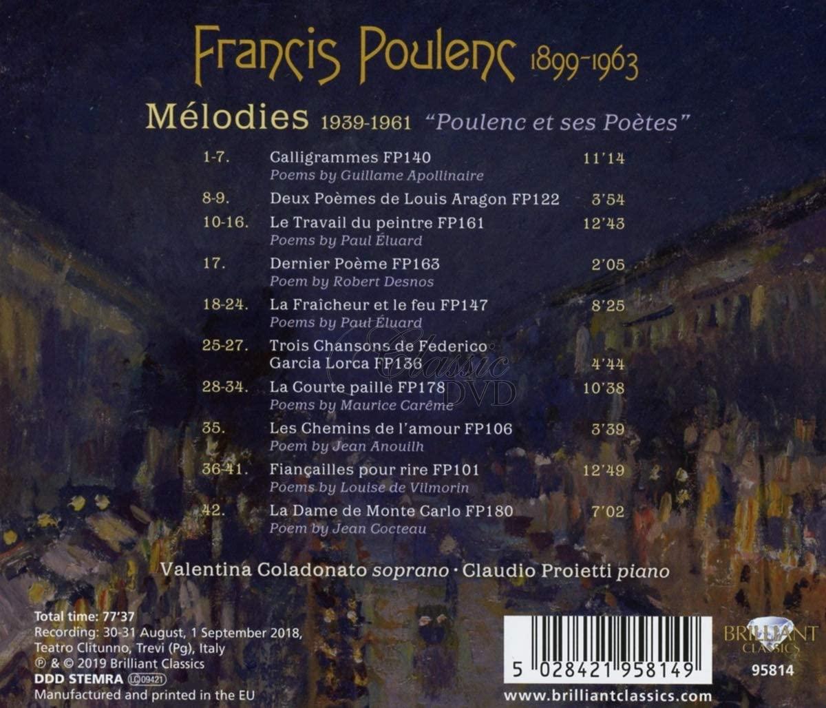 POULENC: Mélodies; Valentina Coladonato, Claudio Proietti (CD)