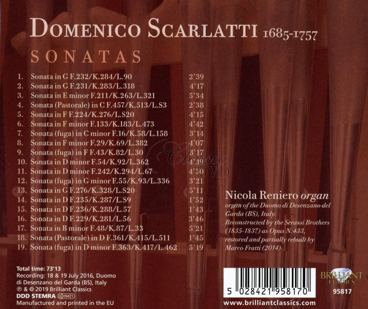D. SCARLATTI: Sonatas; Nicola Reniero (CD)