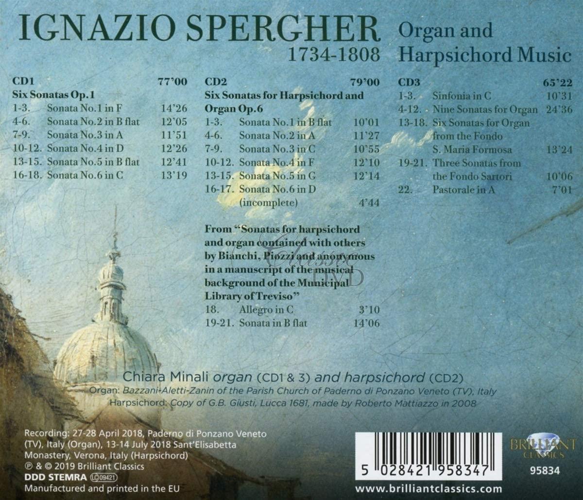IGNAZIO SPERGHER Organ and Harpsichord Music; Chiara Minali (3CD)