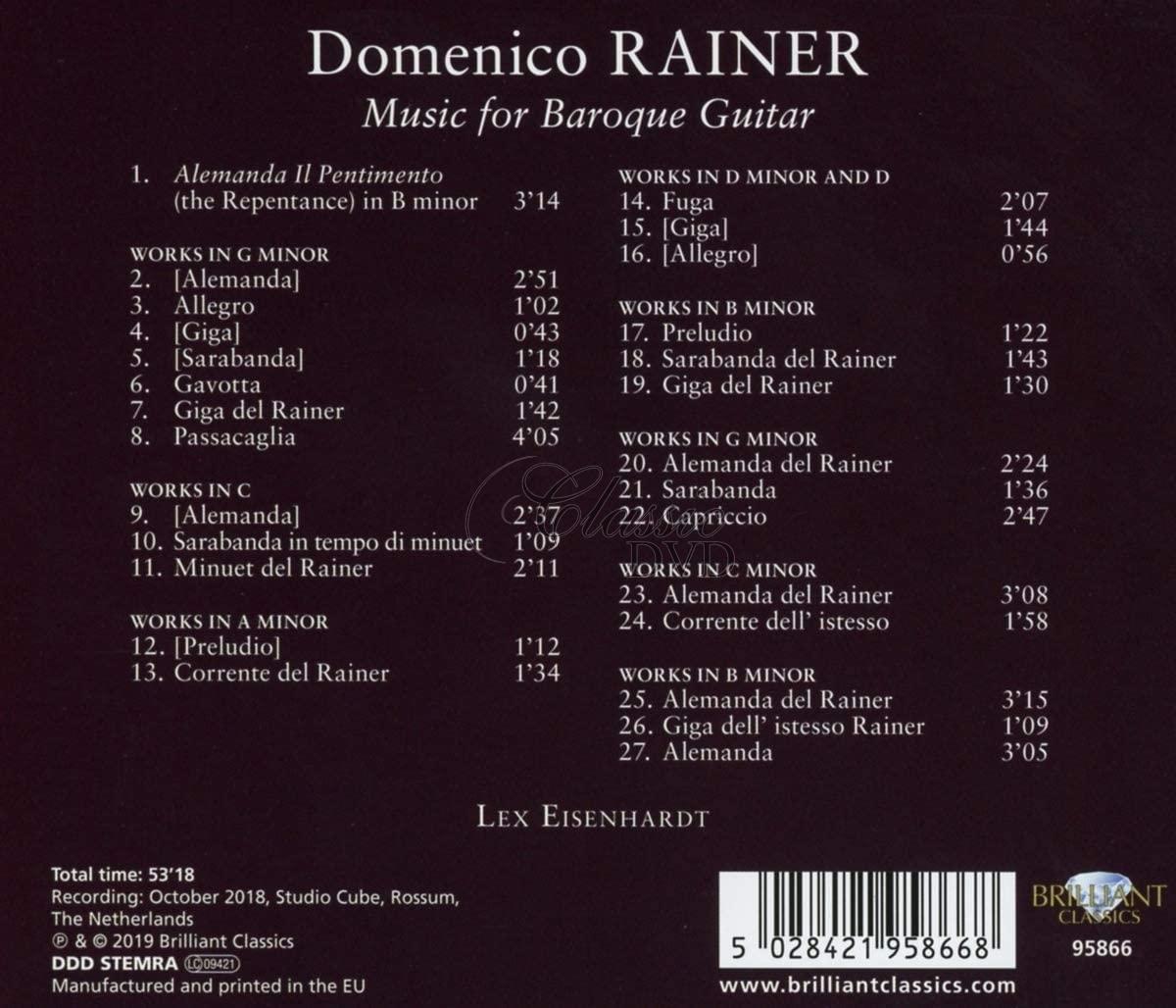 RAINER: Music for Baroque guitar; Lex Eisenhardt (CD)