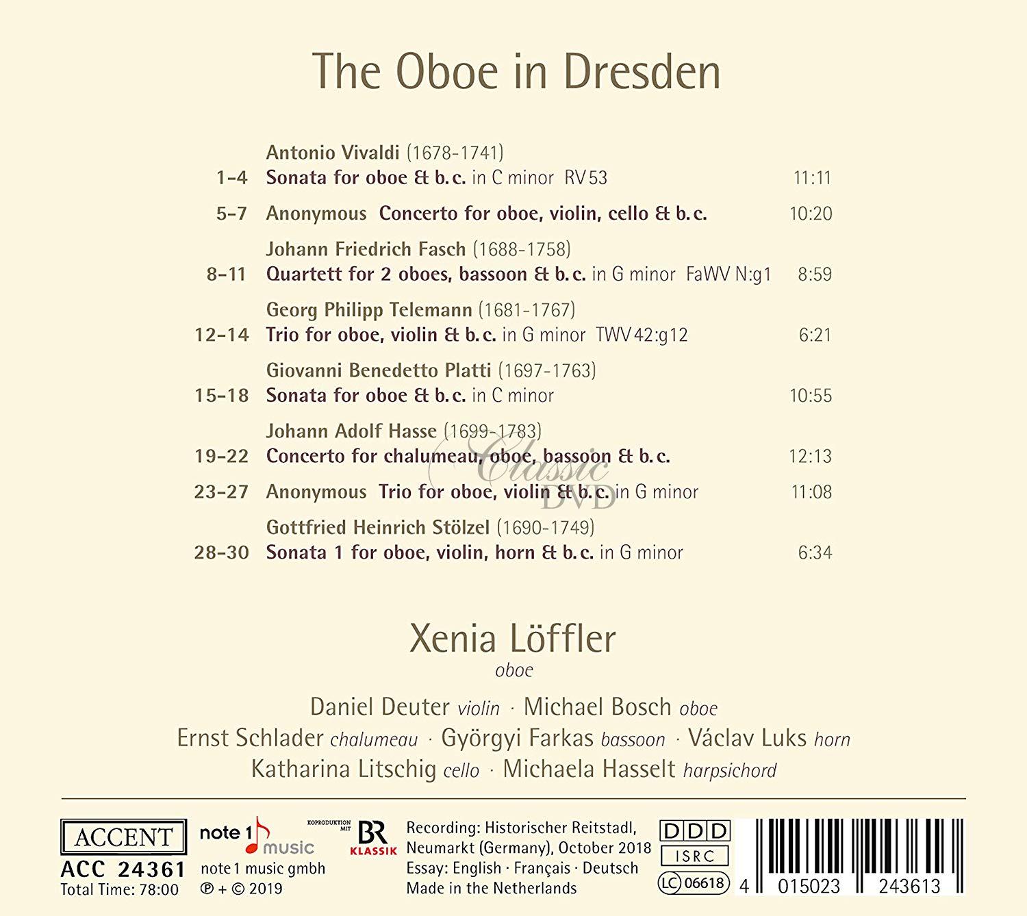 Xenia Löffler: Dresden Oboe Sonatas (CD)