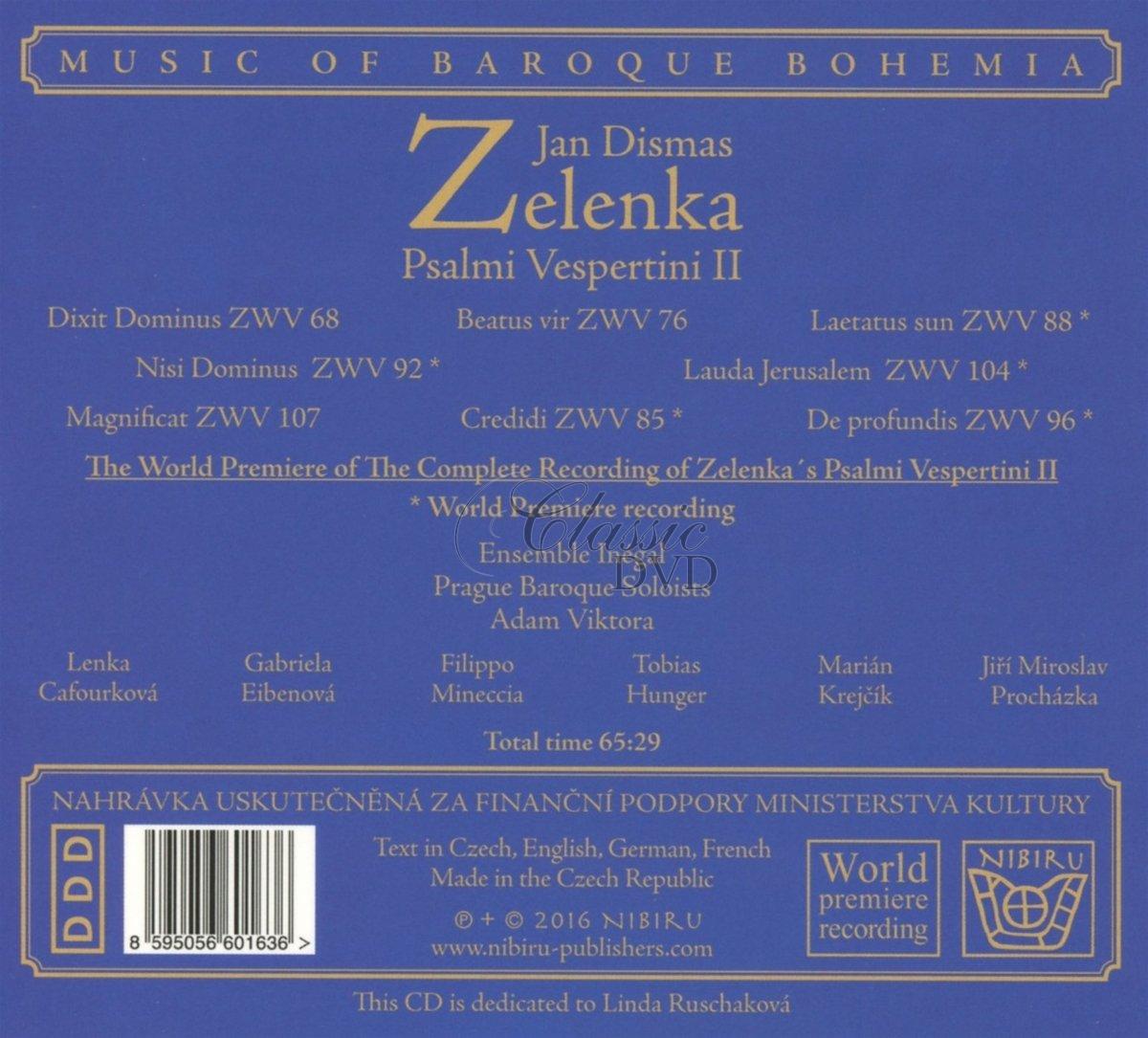 JAN DISMAS ZELENKA Psalmi Vespertini II. Prague Baroque Soloists (CD)