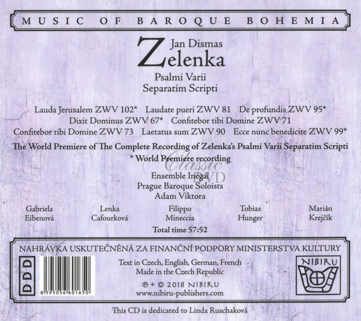 JAN DISMAS ZELENKA Psalmi Varii. Separatim Scripti. Prague Baroque Soloists (CD)