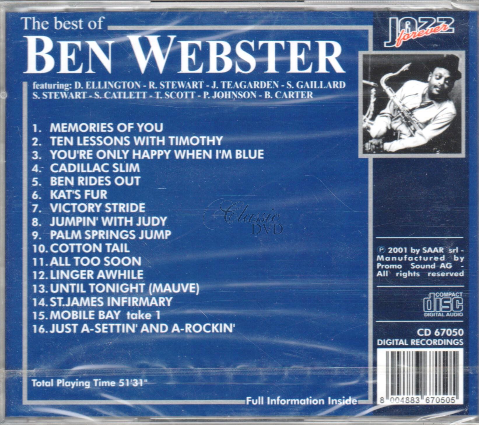 BEN WEBSTER: The best of - Originální nahrávky (CD)