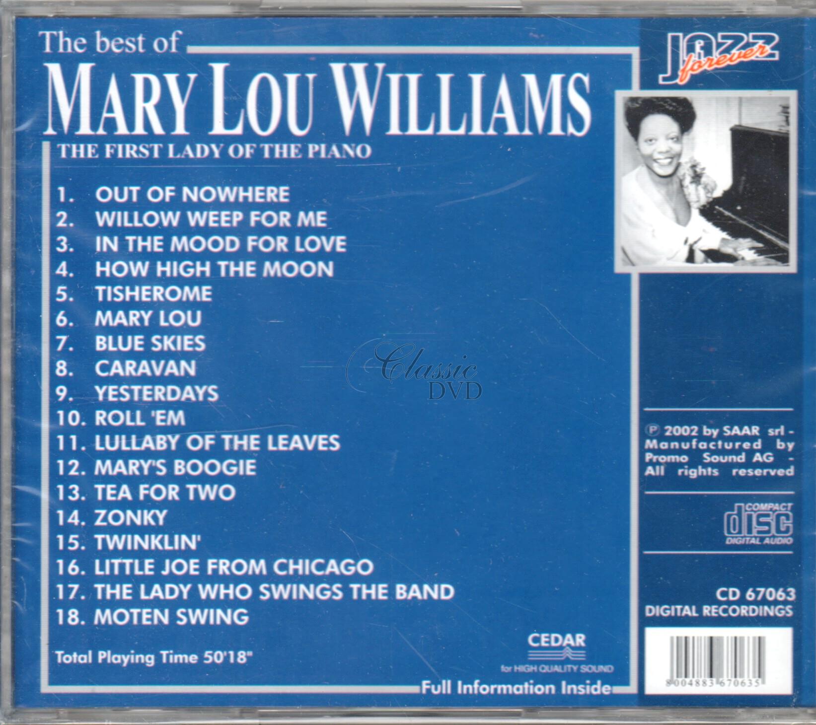 MARY LOU WILLIAMS The First Lady Of The Piano. The best of - Originální nahrávky (CD)