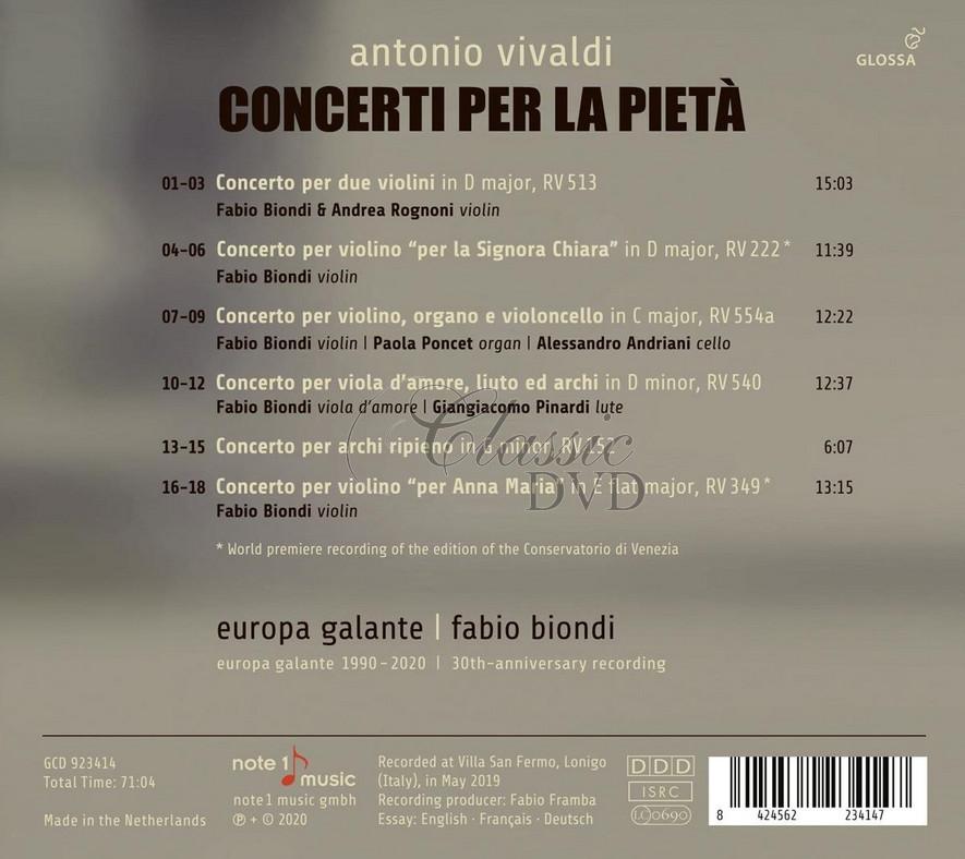 ANTONIO VIVALDI - Concerti per La Pietà (CD)