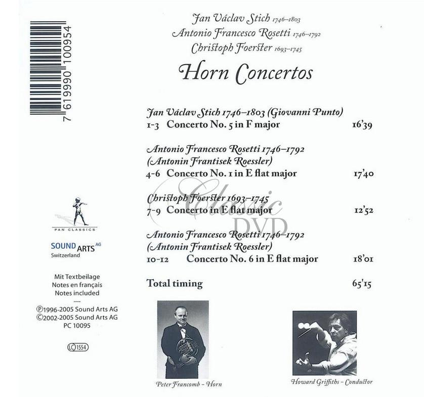 Punto, G.: Horn Concerto No. 5 / Rosetti, A.: Horn Concerto in E Flat Major / Forster, C.: Horn Concerto in E Flat Major (CD)