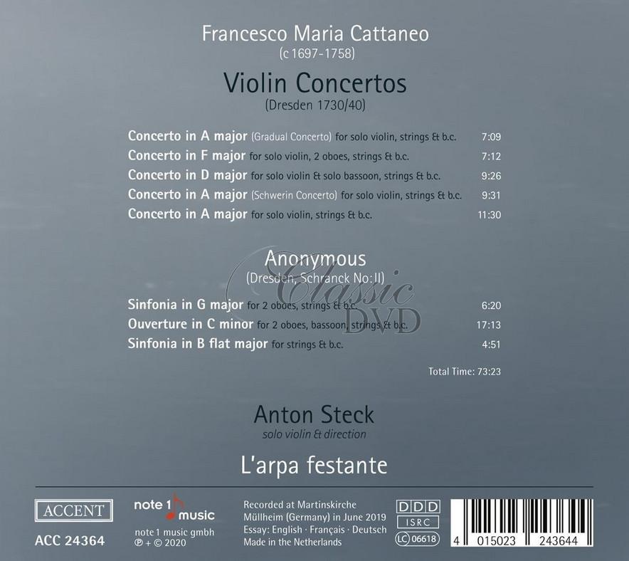 Francesco Maria Cattaneo: Violin Concertos (CD)