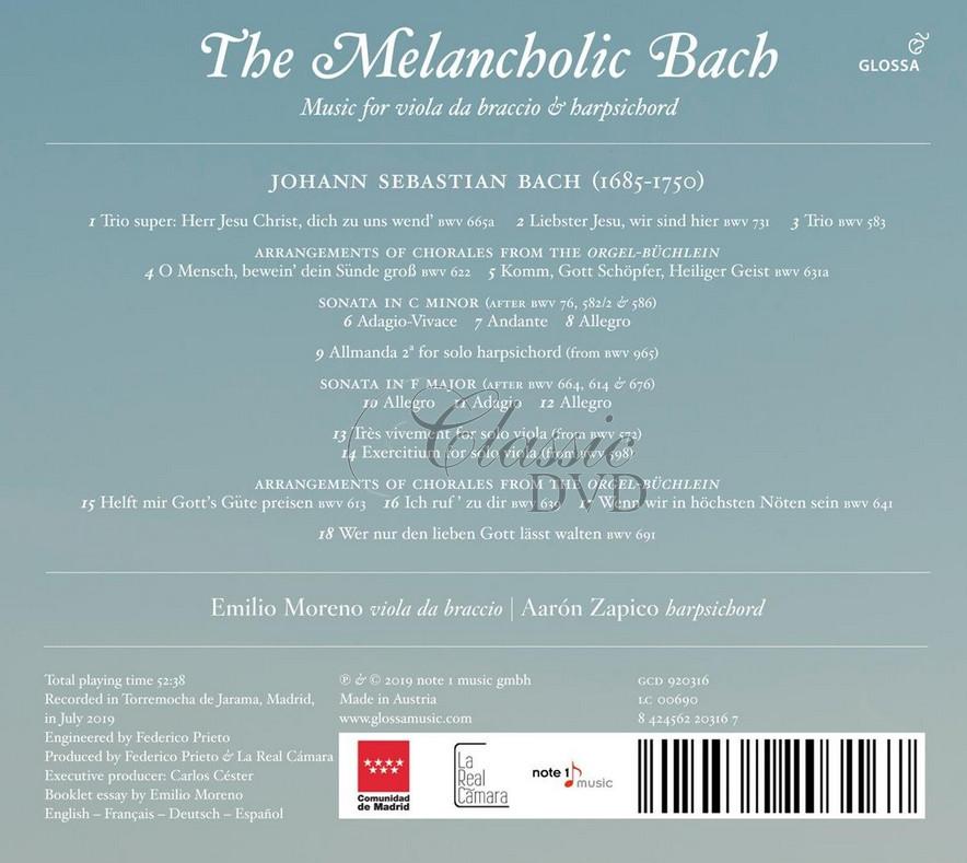 THE MELANCHOLIC BACH - Music for viola da braccio & harpsichord (CD)