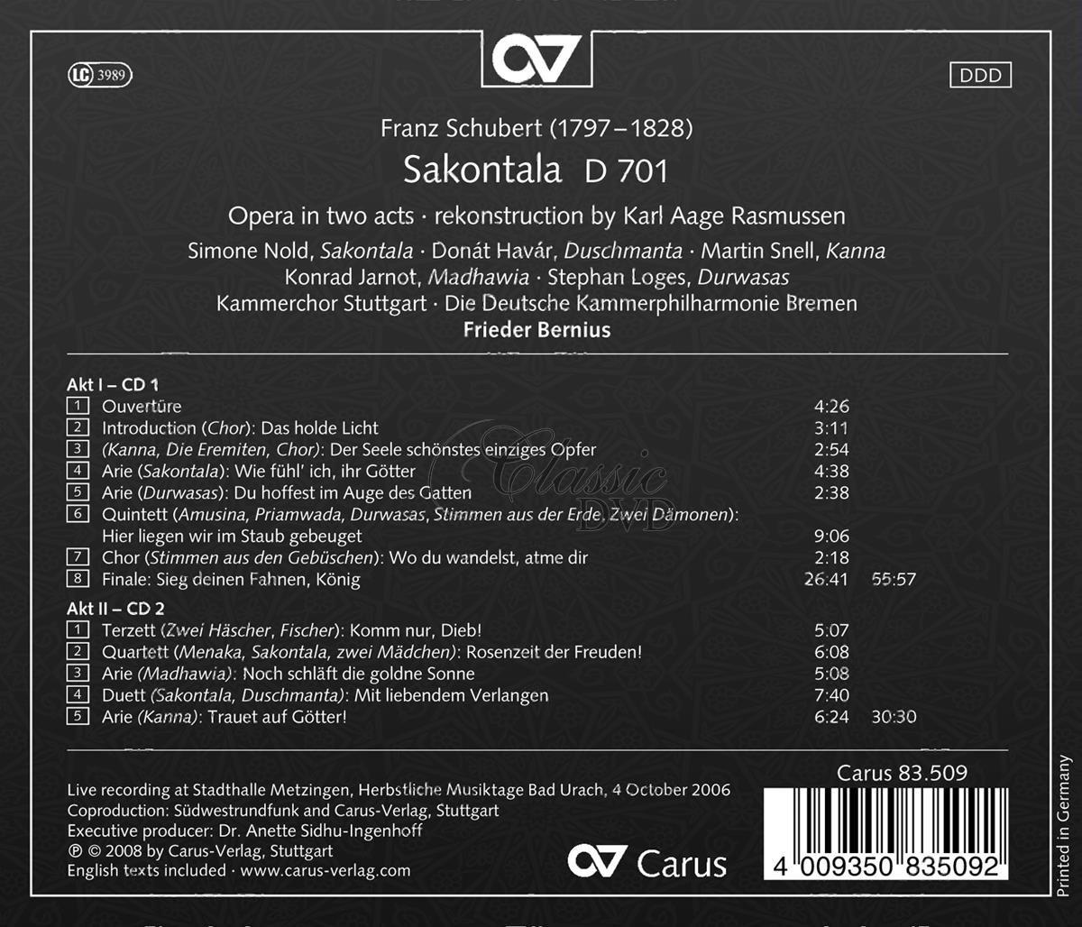 Franz Schubert: Sakontala (2CD)