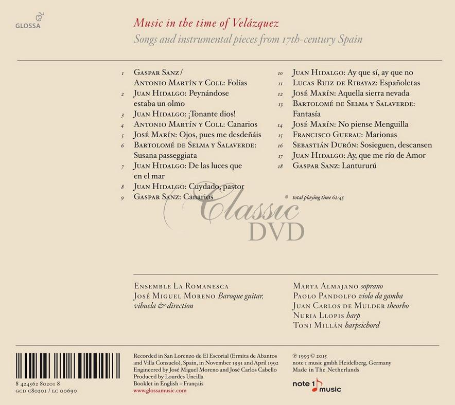MUSIC IN THE TIME OF VELÁZQUEZ - 17th-century songs and instrumental pieces (CD)