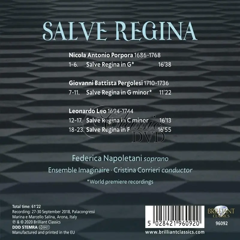 PORPORA, PERGOLESI & LEO: Salve Regina (CD)