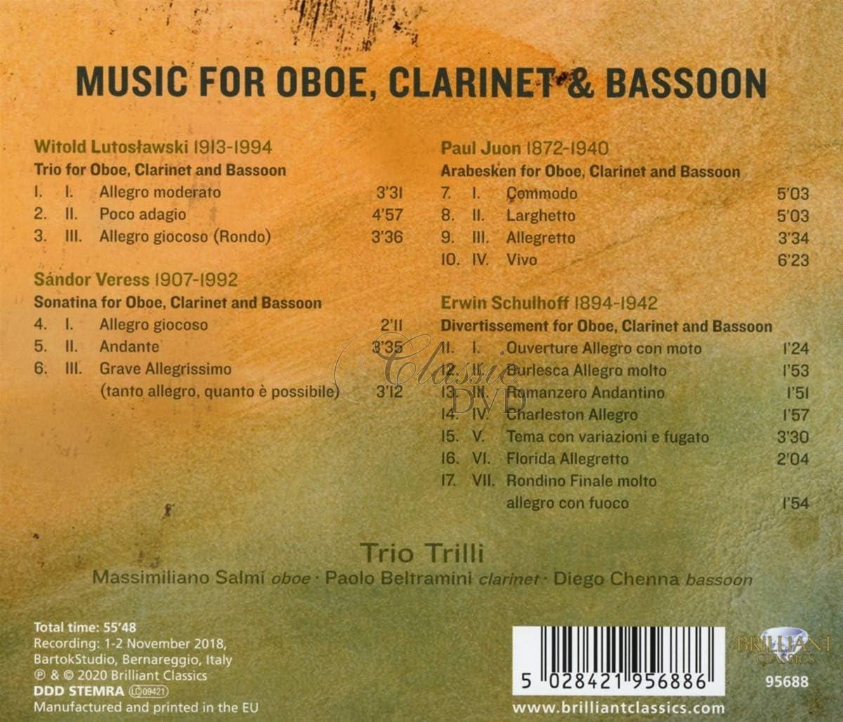 Music for Oboe, Clarinet & Bassoon by Lutoslawski, Veress, Juon & Schulhoff (CD)