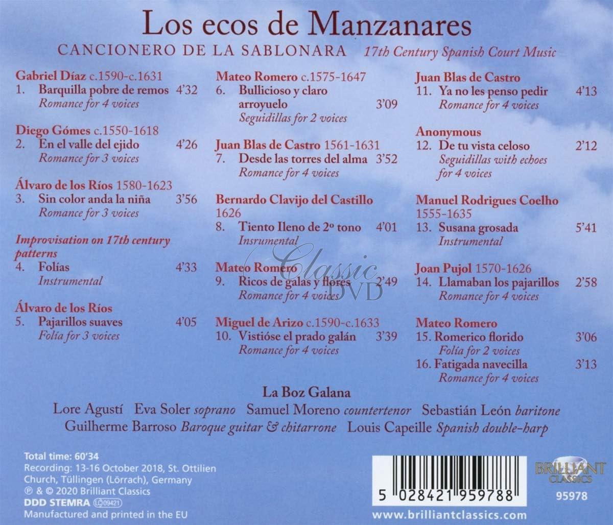 Los Ecos de Manzanares - Canzionero de la Sablonara, 17th Century Spanish Court Music (CD)