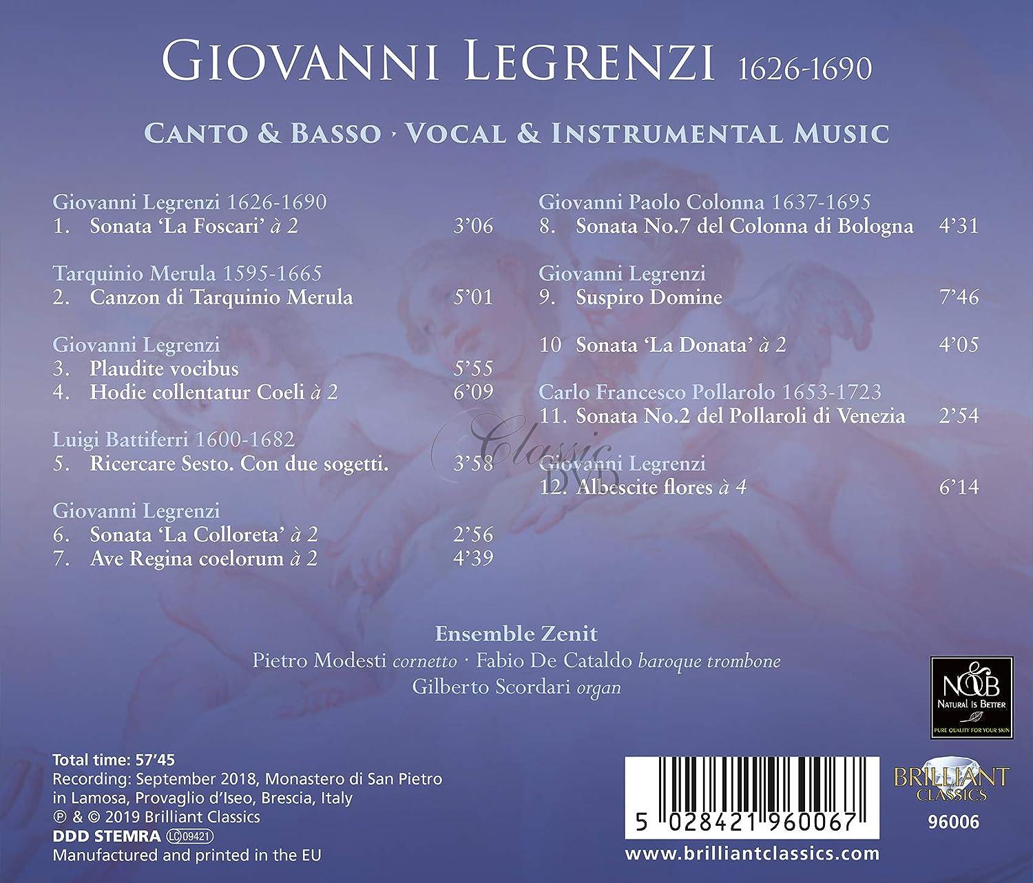 LEGENZI: Canto & Basso, Vocal and Instrumental Music (CD)
