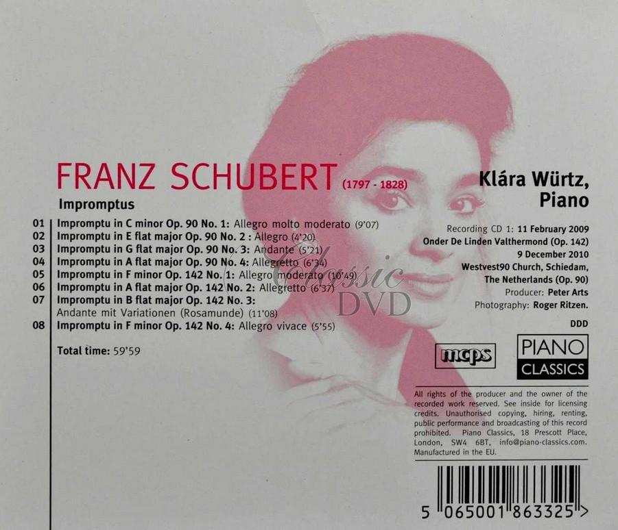 Schubert: Impromptus. Klára Würtz (CD)