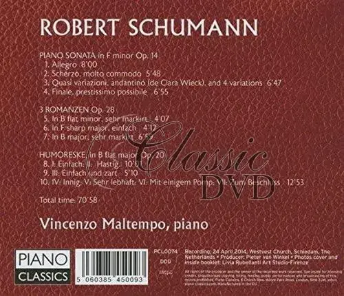 Schumann: Piano Sonata Op.14 - Romanzen Op.28 - Humoreske Op.20 (CD)