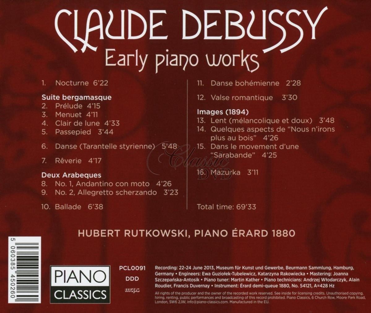 Debussy: Early Piano Works. Hubert Rutkowski (CD)