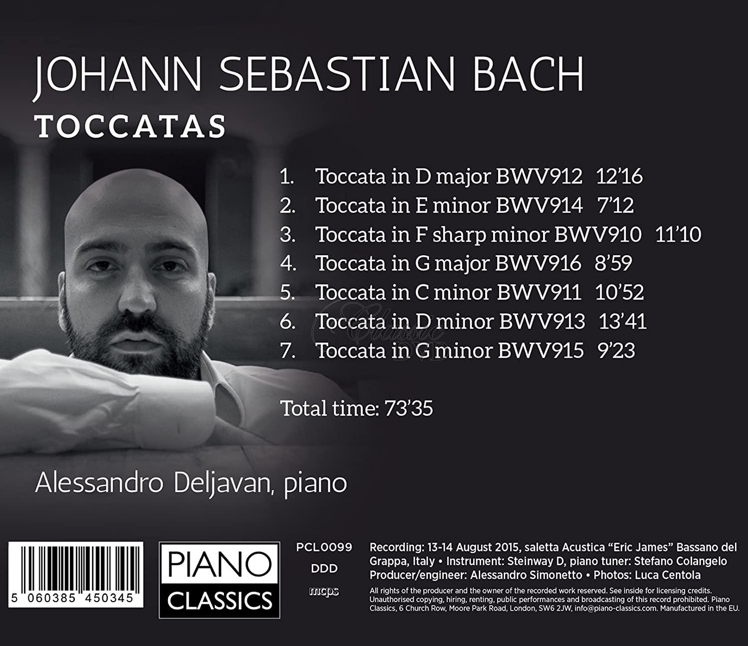J.S. Bach: Toccatas. Alessandro Deljavan (CD)