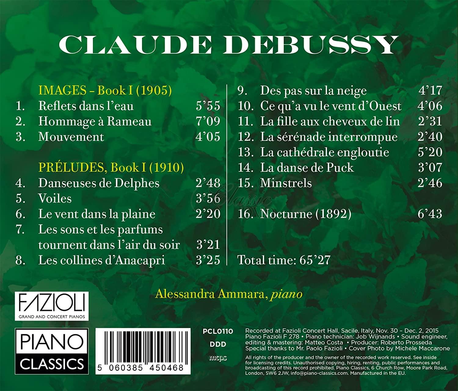 Debussy: Préludes Book I, Images Book I, Nocturne. Alessandra Ammara (CD)
