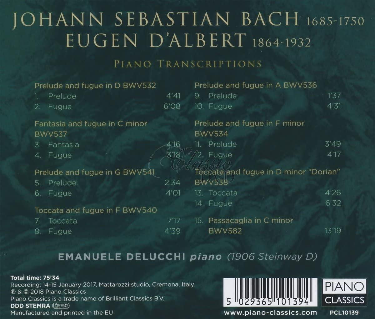 Bach/D'Albert: Piano Transcriptions (CD)
