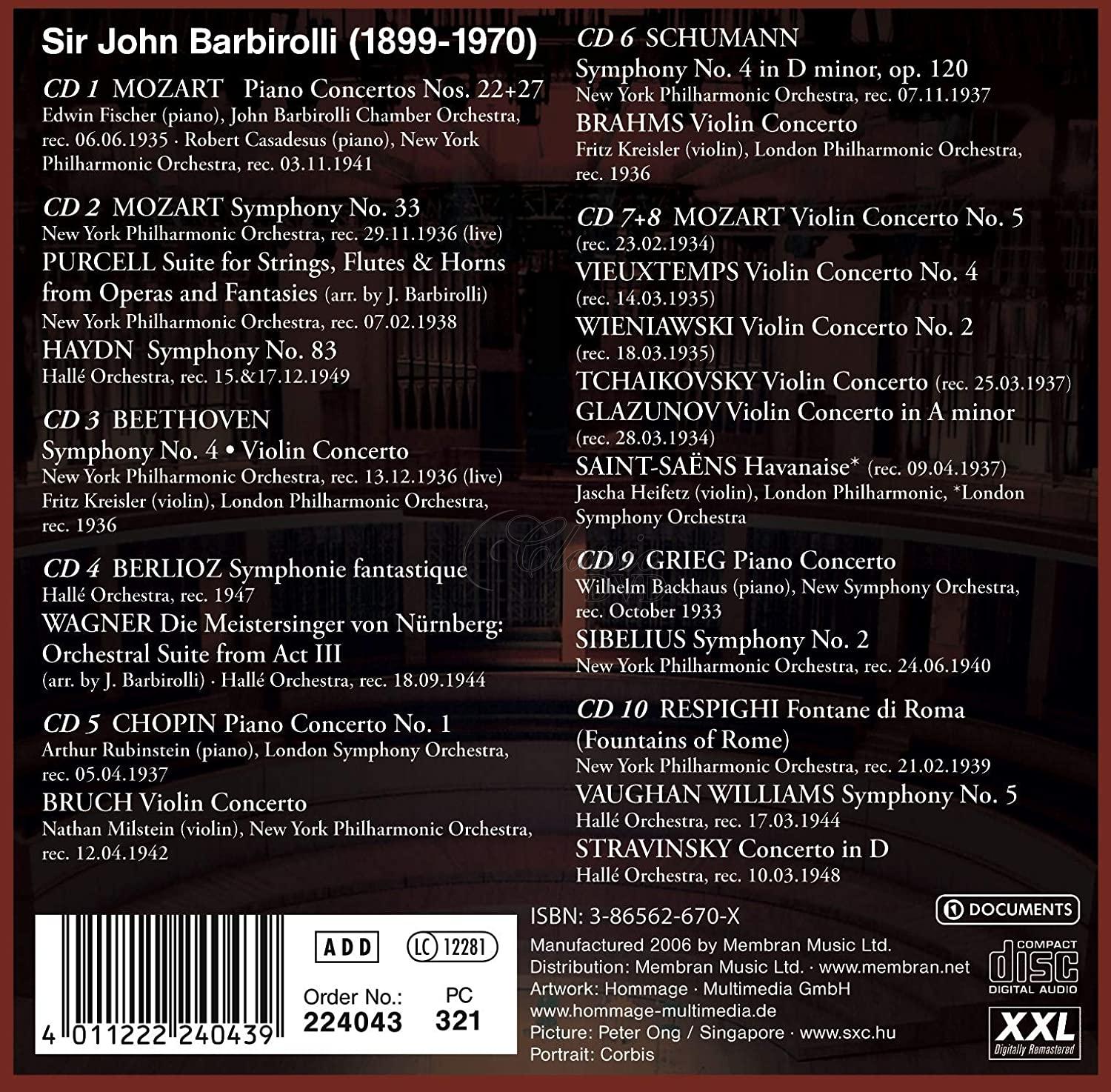 Sir John Barbirolli - Portrait (10CD)