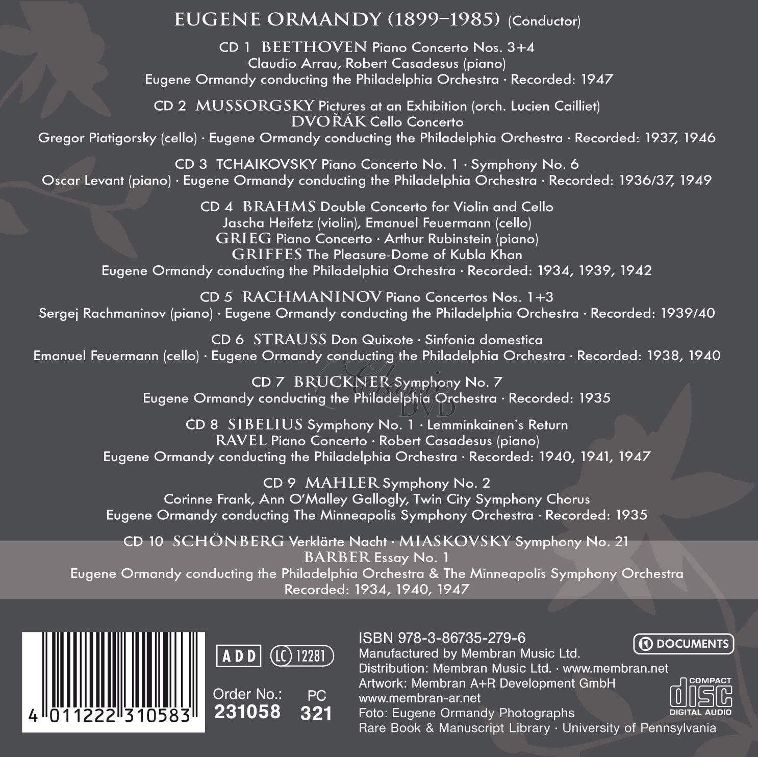 EUGENE ORMANDY - Portrait (10CD)