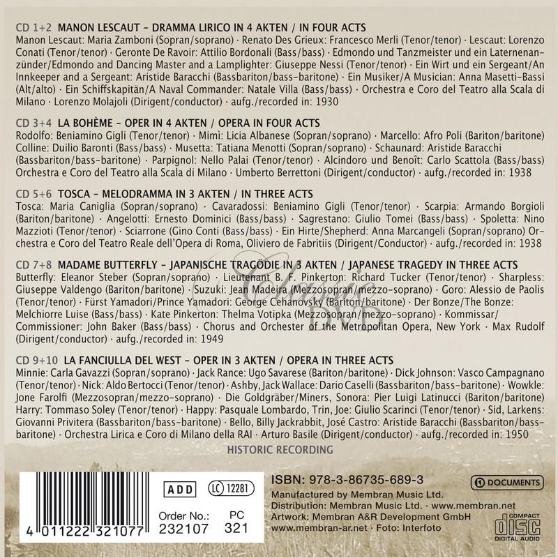 Puccini: A Portrait in Historic Recordings (10CD)