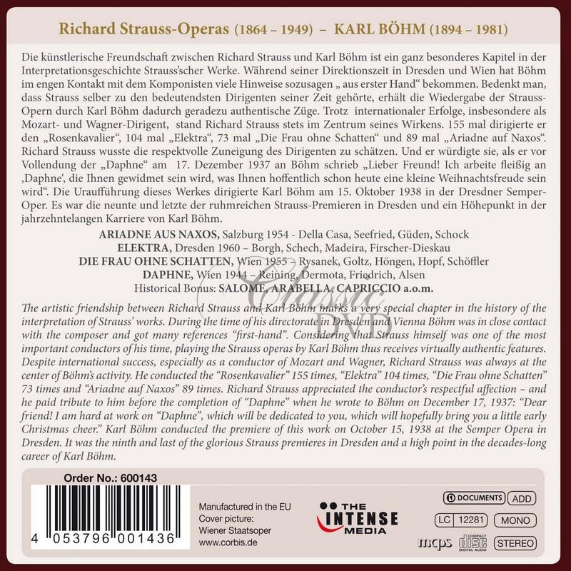 KARL BÖHM Richard Strauss - Complete Recordings of the operas, Part II (10CD)