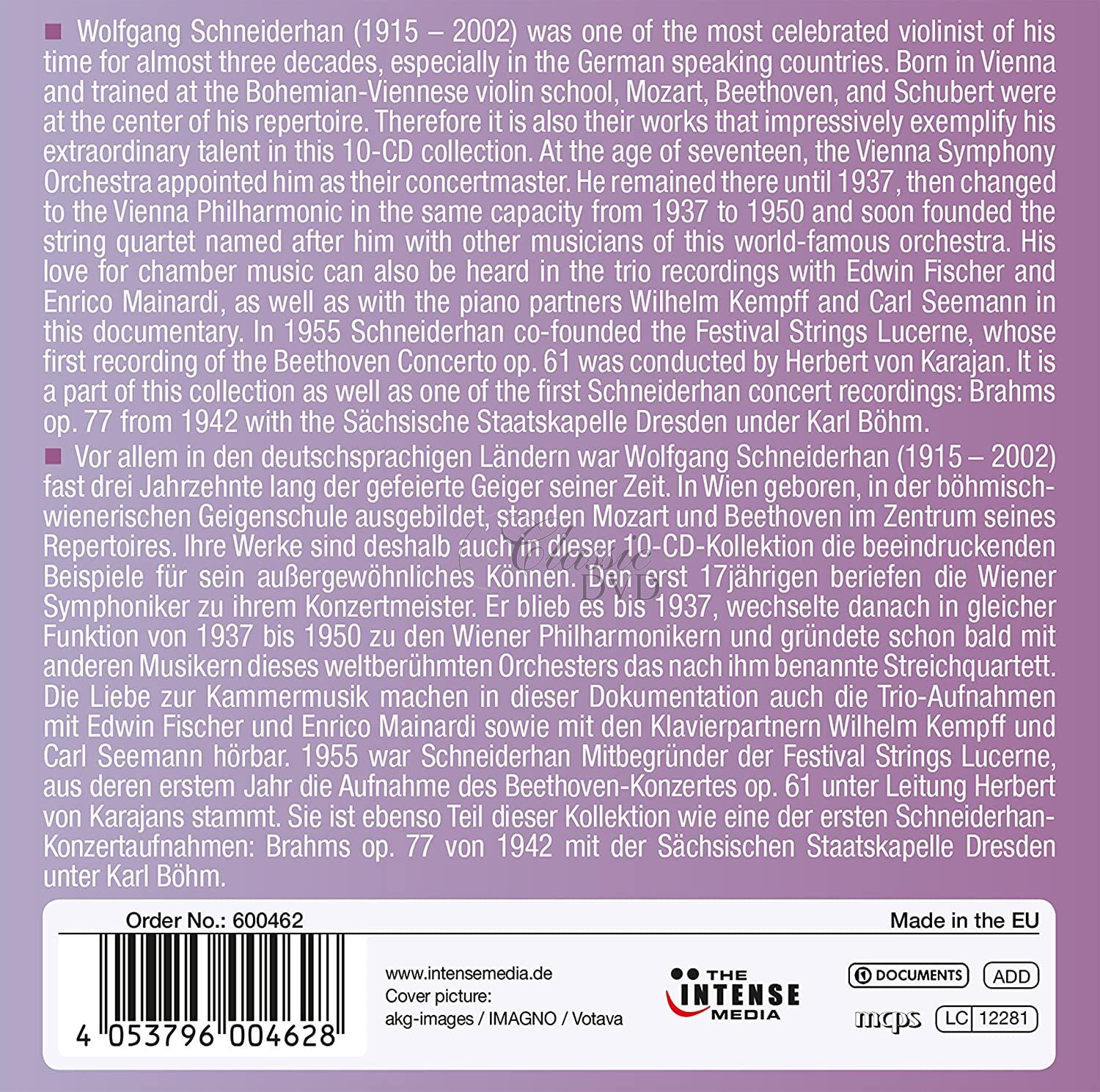 Wolfgang Schneiderhan - Milestones Of A Violin Legend (10CD)