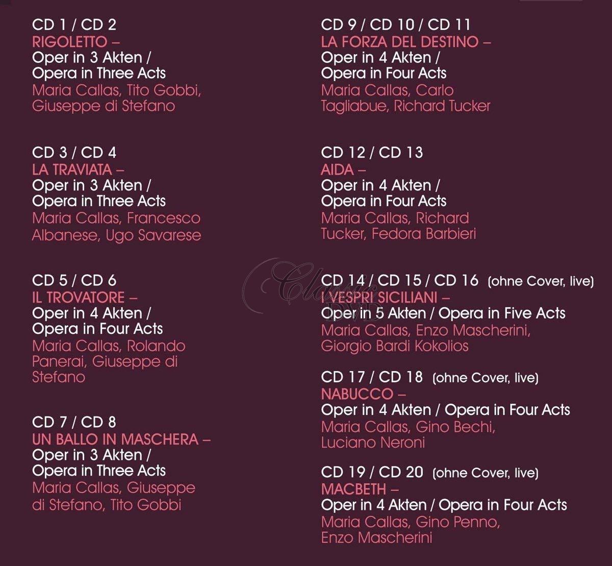 MARIA CALLAS The Complete Verdi Operas SBĚRATELSKÁ EDICE (20CD)