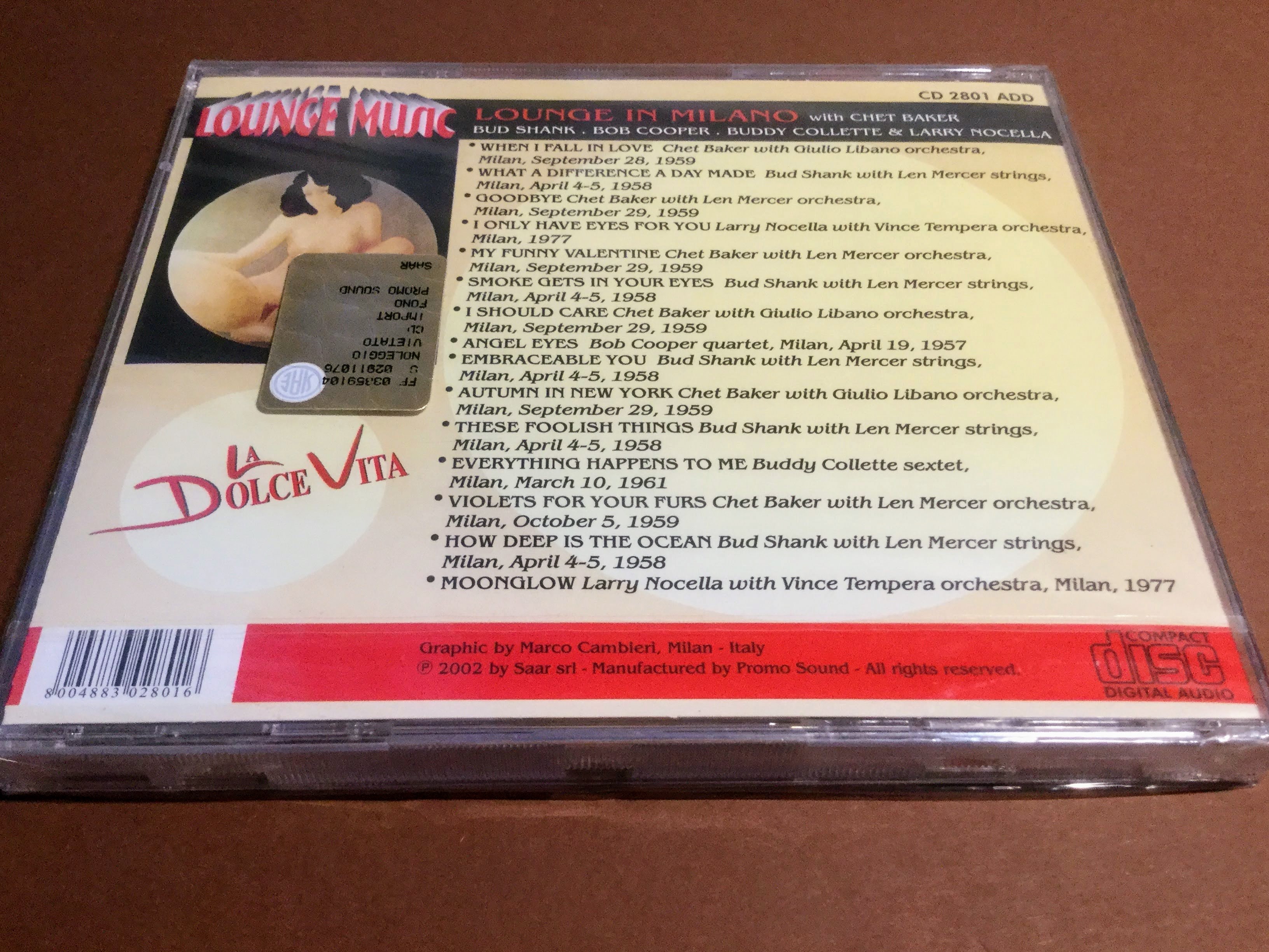 Lounge in Milano - Chet Baker, Bud Shank, Bob Cooper, Buddy Collette, Larry Nocella (CD)