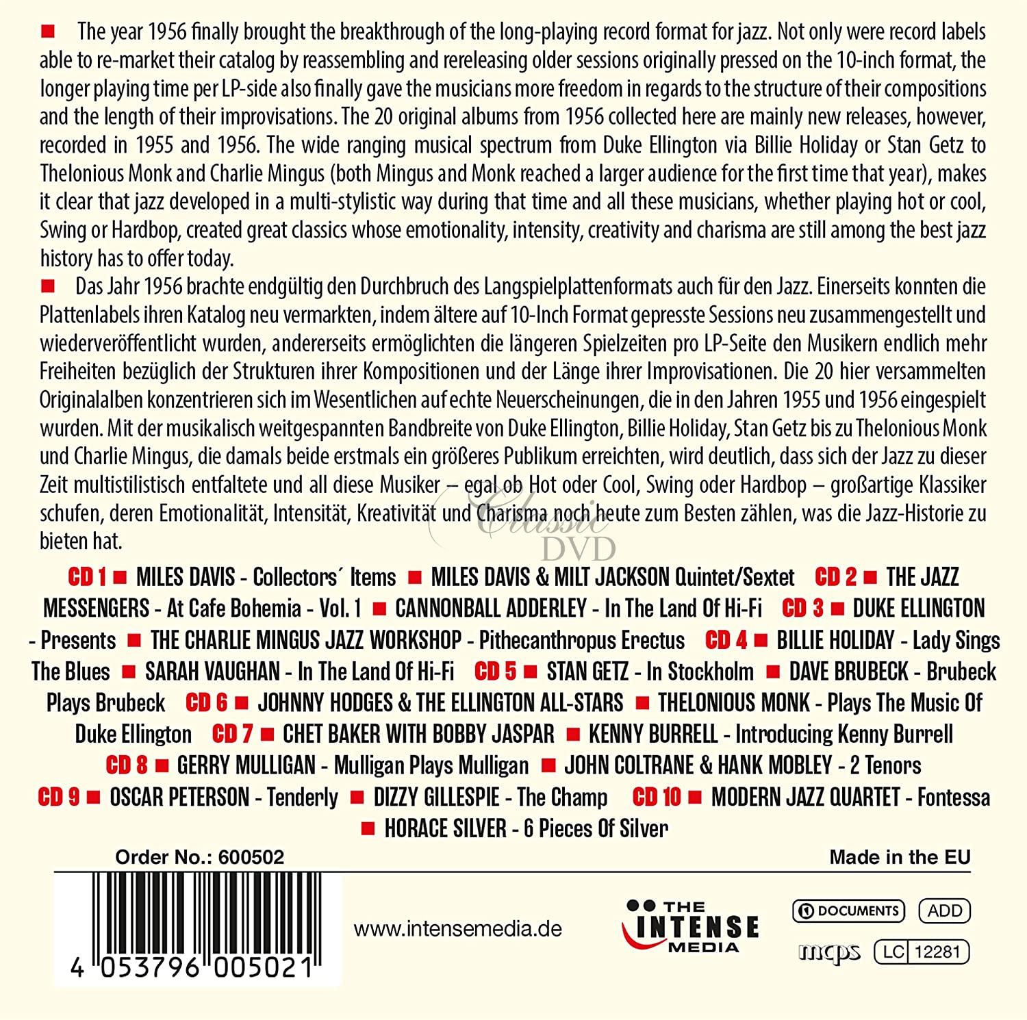 The Greatest Jazz Albums Of 1956 - SBĚRATELSKÁ EDICE (10CD)