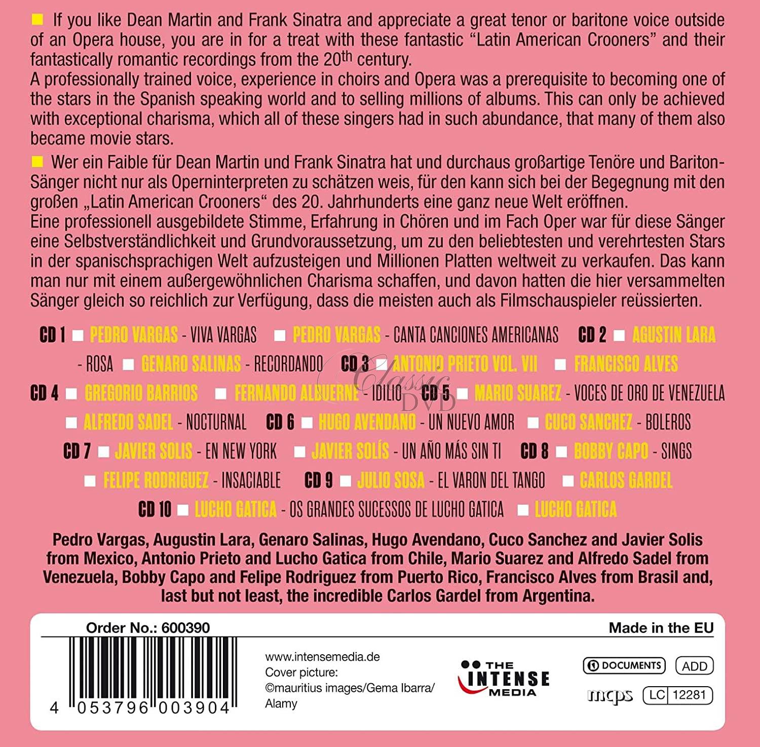 Latin American Crooners: Best Boleros & Tangos - DÁRKOVÁ EDICE (10CD)