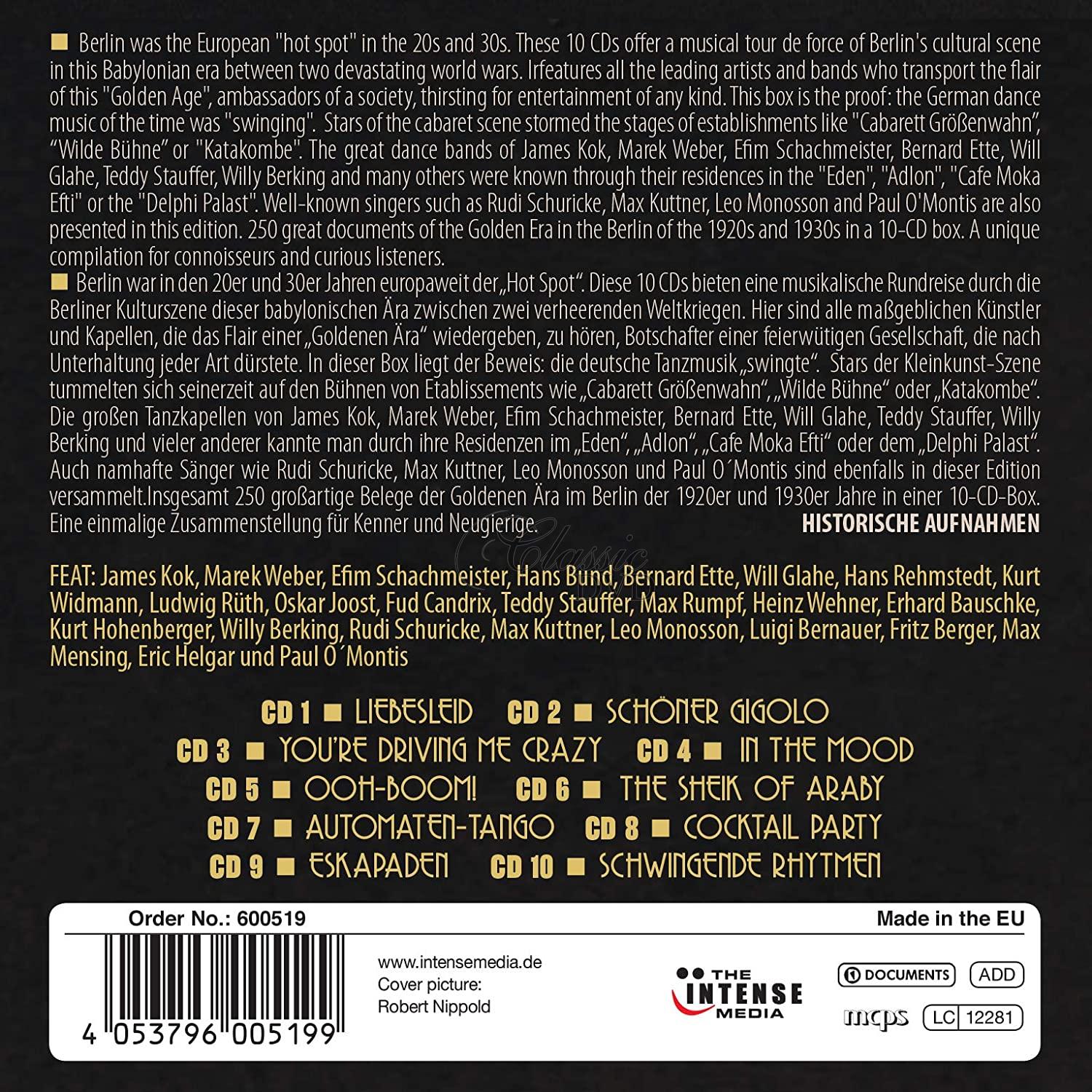 SWINGING BABYLON - BERLINER TANZORCHESTER 1920-30 - SBĚRATELSKÁ EDICE (10CD)