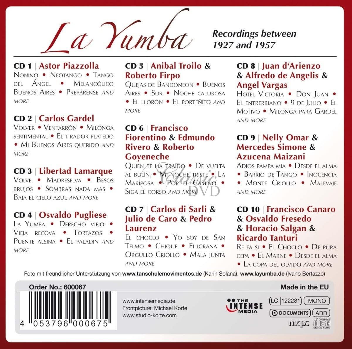 La Yumba - The Greatest Tango Performers (10CD)