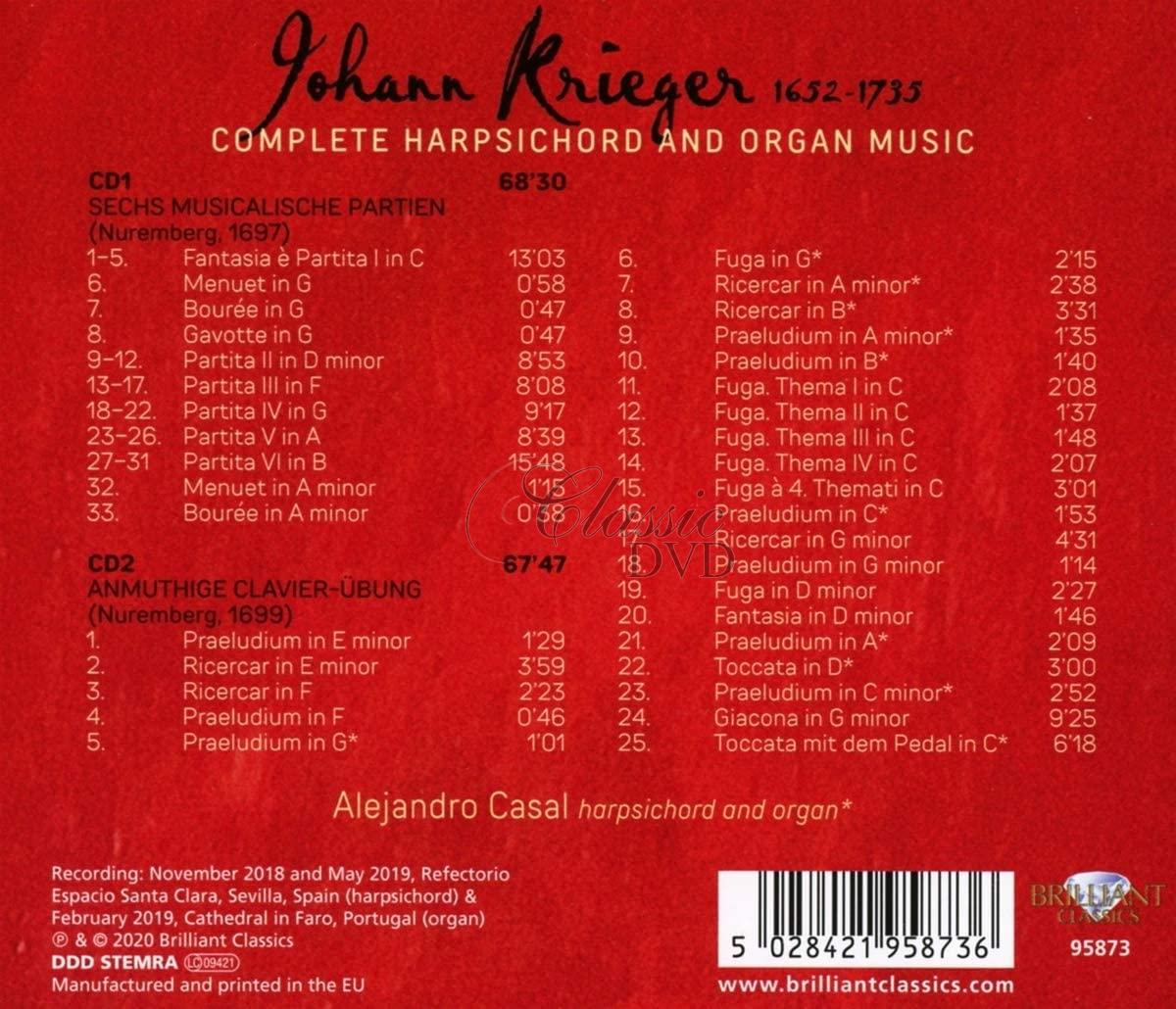 Krieger: Complete Harpsichord and Organ Music, Alejandro Casal (2CD)