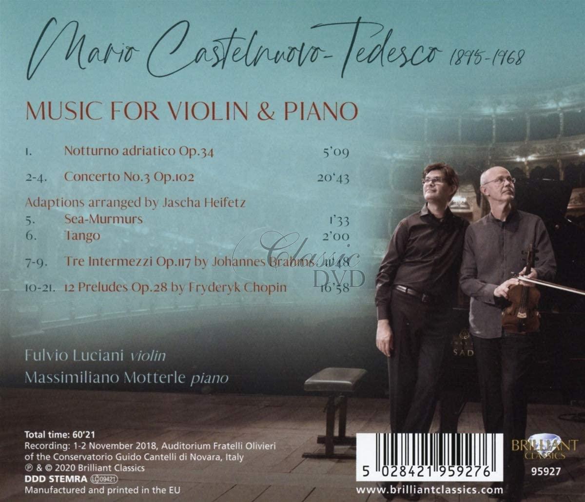 Castelnuovo-Tedesco: Music for Violin and Piano (CD)