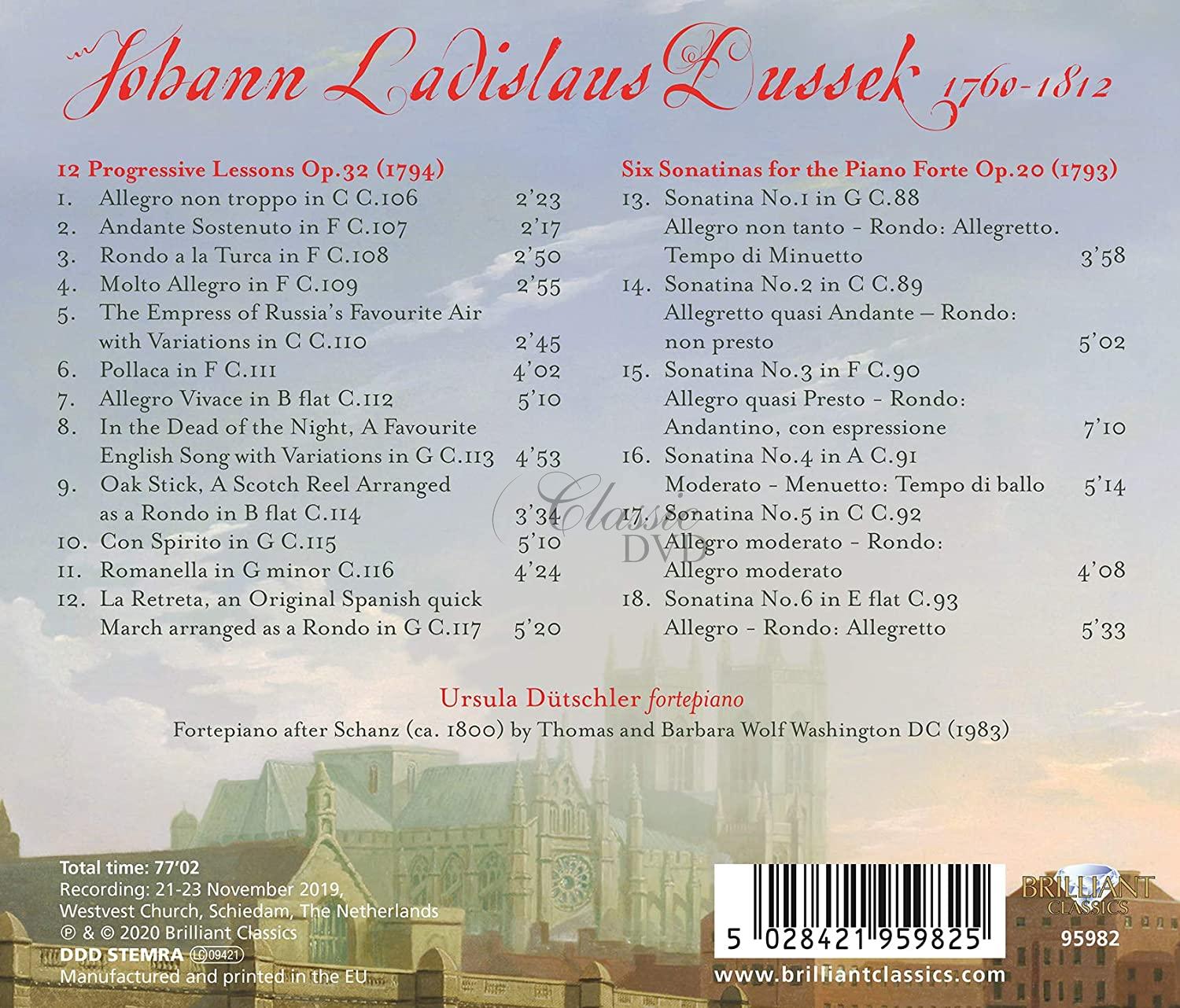 JAN LADISLAV DUSSEK (JAN VÁCLAV DUSÍK)  Complete Piano Sonatas Vol. 8 Sonatinas Opp. 20 & 32 (CD)