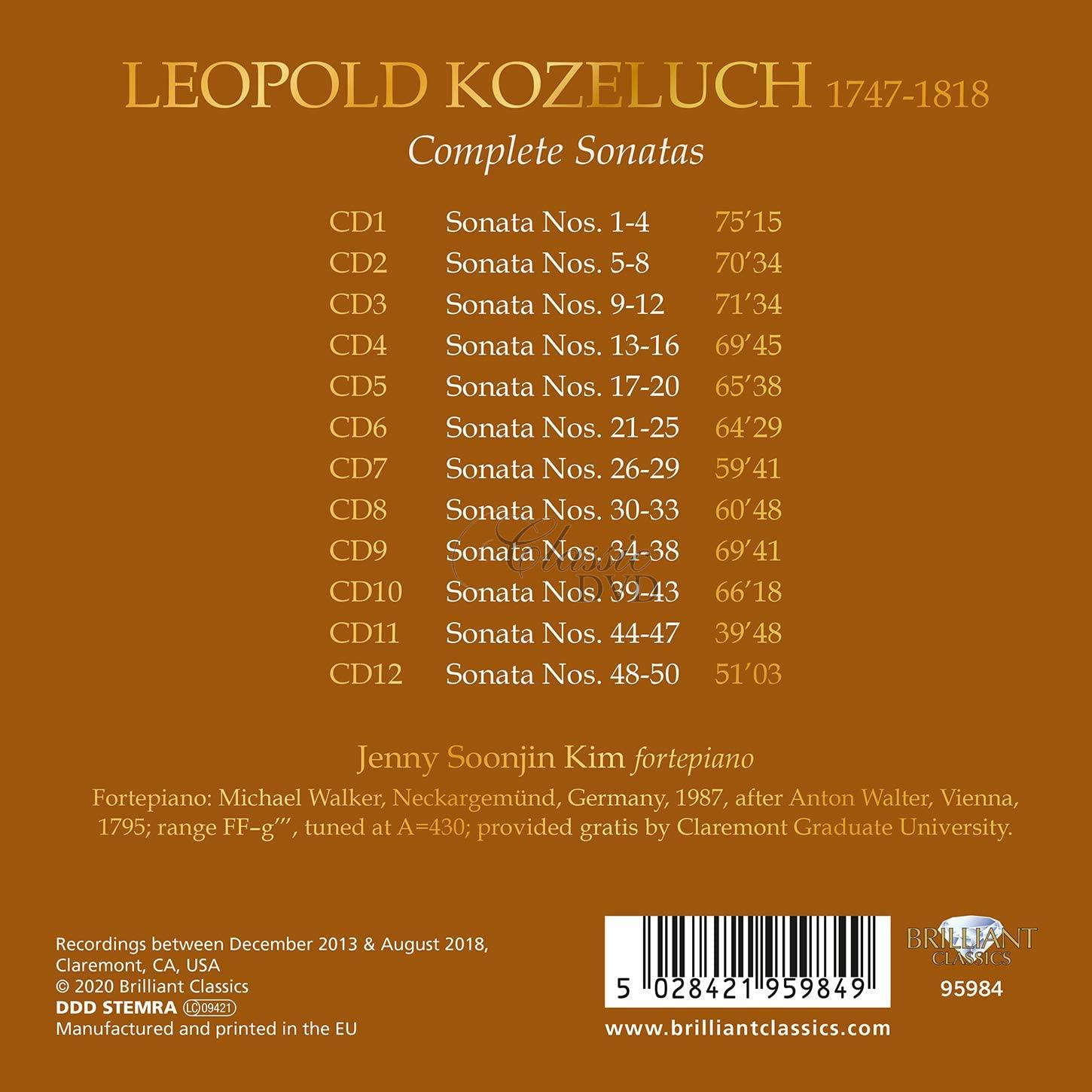 LEOPOLD KOZELUCH Complete Sonatas, Jenny Soonjin Kim (12CD)