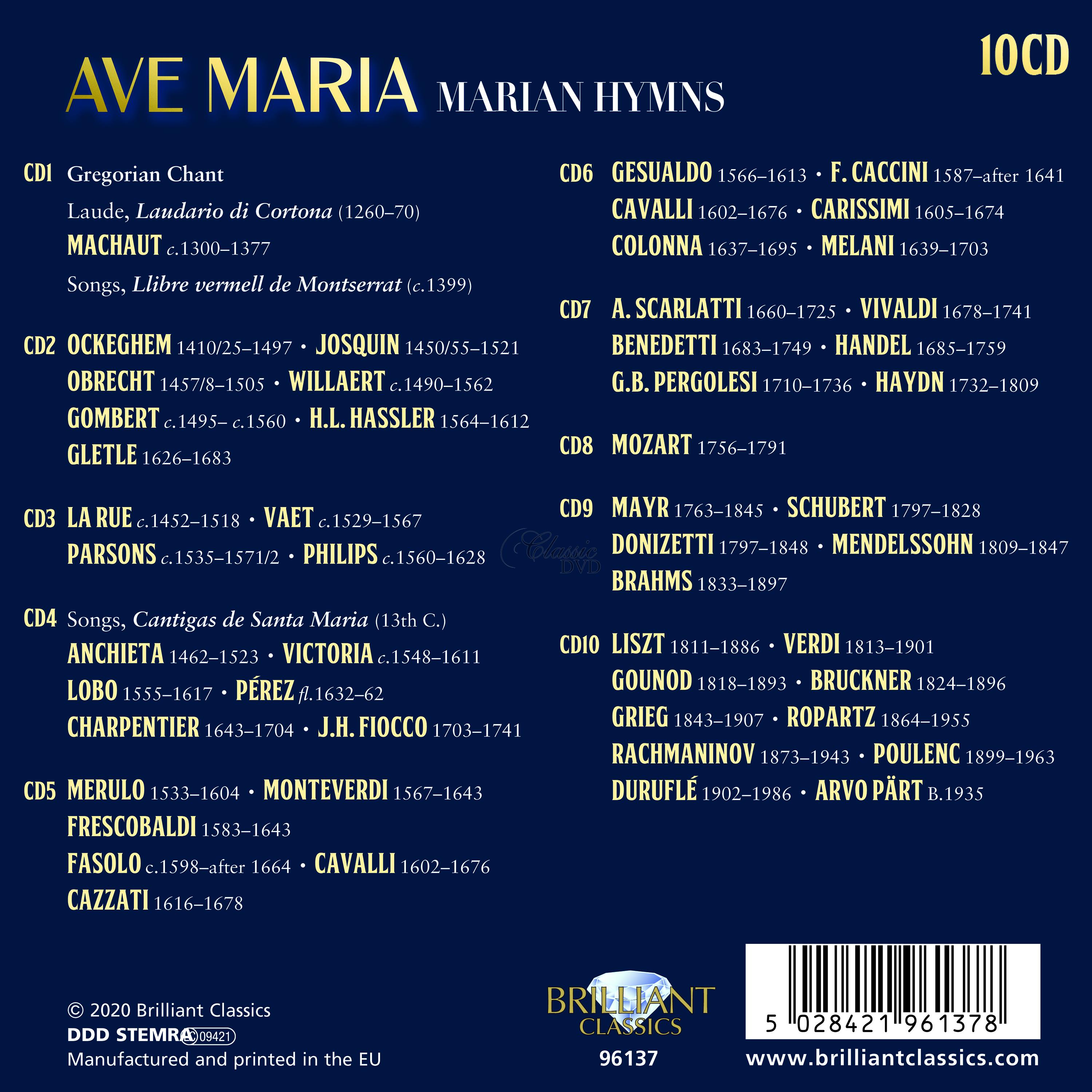 AVE MARIA Marian Hymns (10CD)
